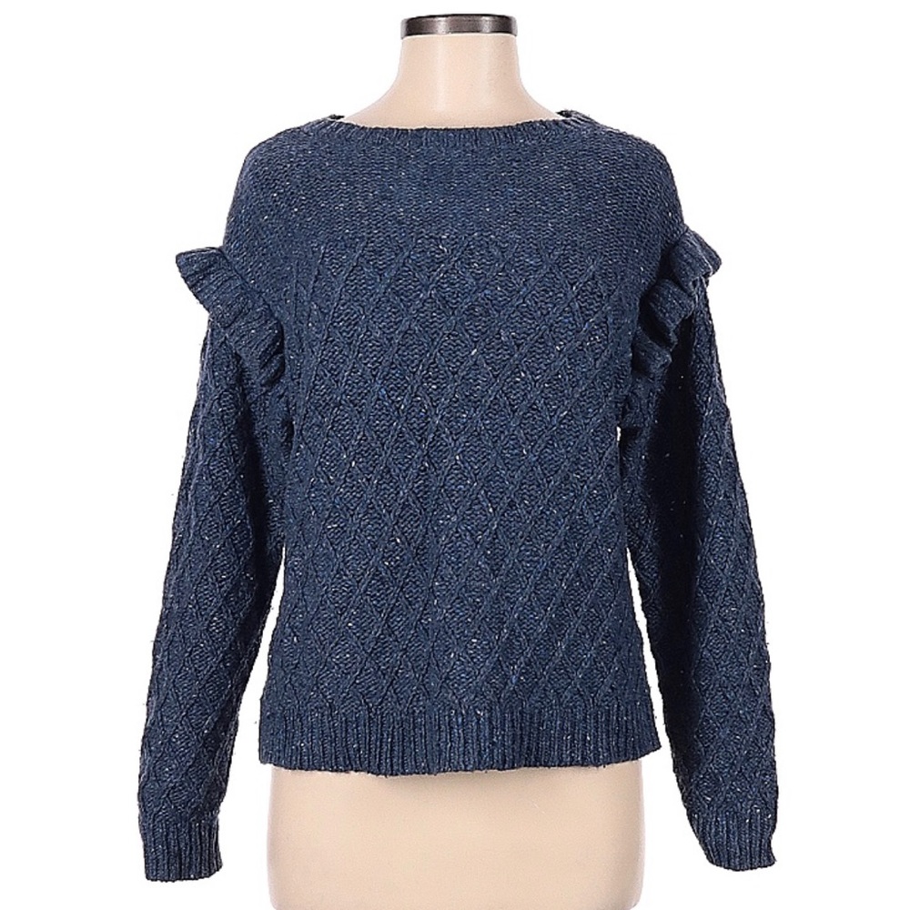 La Vie REBECCA TAYLOR Wool Pullover Sweater MEDIUM navy